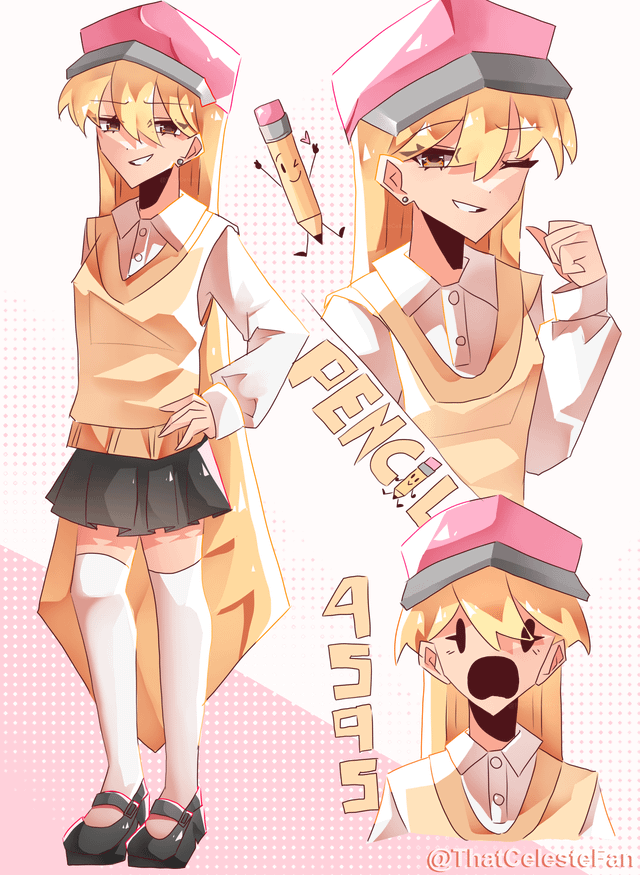 1girl, battle_for_dream_island, blonde_hair, dress_shirt, ear_piercing, hand_on_own_hip, humanization, long_hair