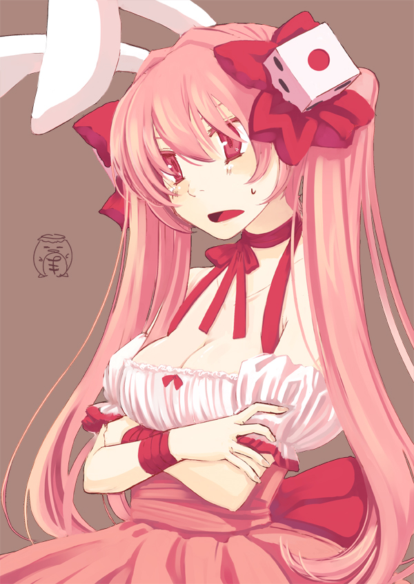 bow, bunny_ears, di_gi_charat, die, dress, hair_bow, takuzui, twintails