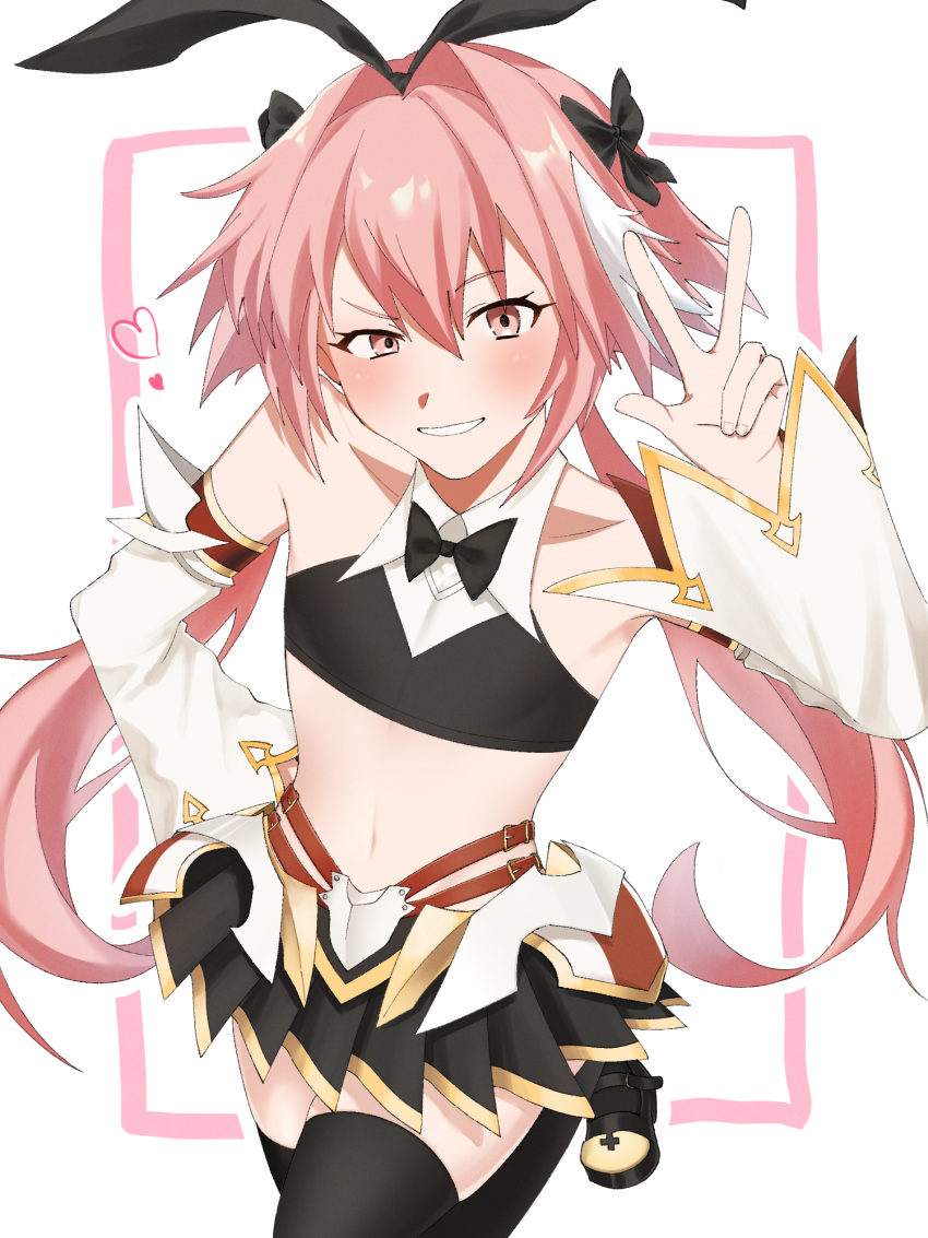 1boy, animal_ear_hairband, animal_ears, astolfo_(fate), astolfo_(saber)_(fate), astolfo_(saber)_(first_ascension)_(fate), black_bow, black_bowtie