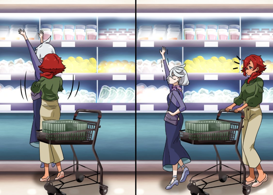 2girls, bag, blue_eyes, carrying, carrying_person, closed_mouth, commentary_request, dark-skinned_female