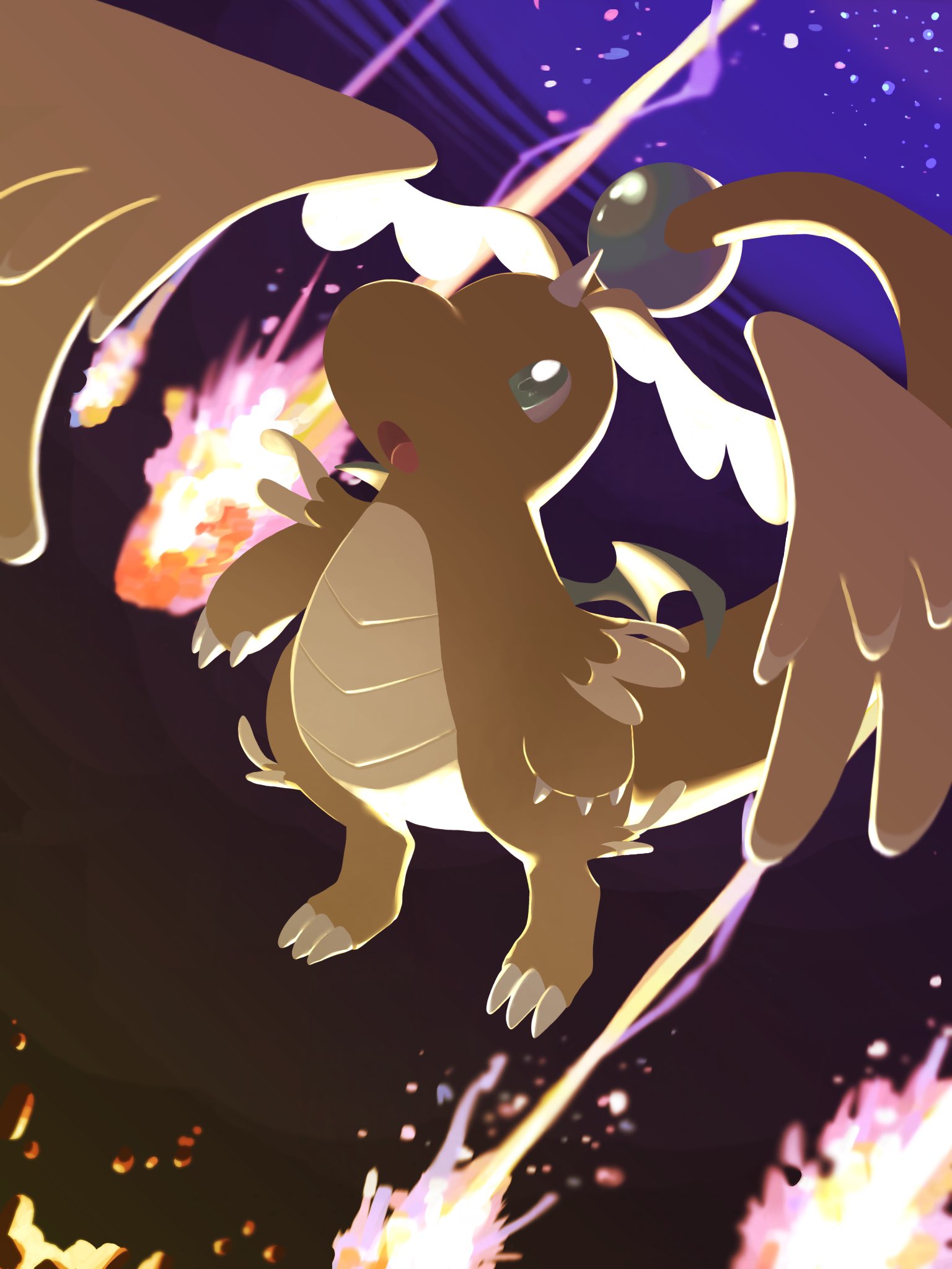 claws, colored_skin, dragon, dragonite, feathered_wings, flying, full_body, green_eyes
