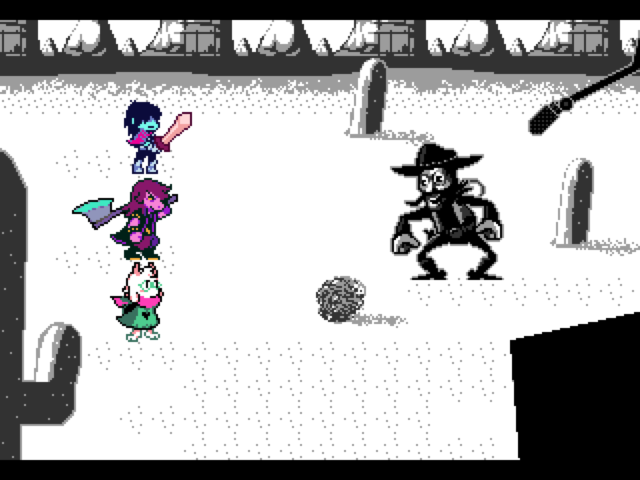 1girl, 1other, 2boys, :d, animal_ears, armlet, armor, axe