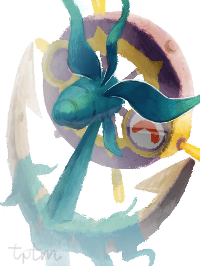 anchor, dhelmise, full_body, no_humans, pokemon, pokemon_(creature), pokemon_focus, seaweed, ship's_wheel, simple_background, solo, tepetom_(77hhaarruu), white_background