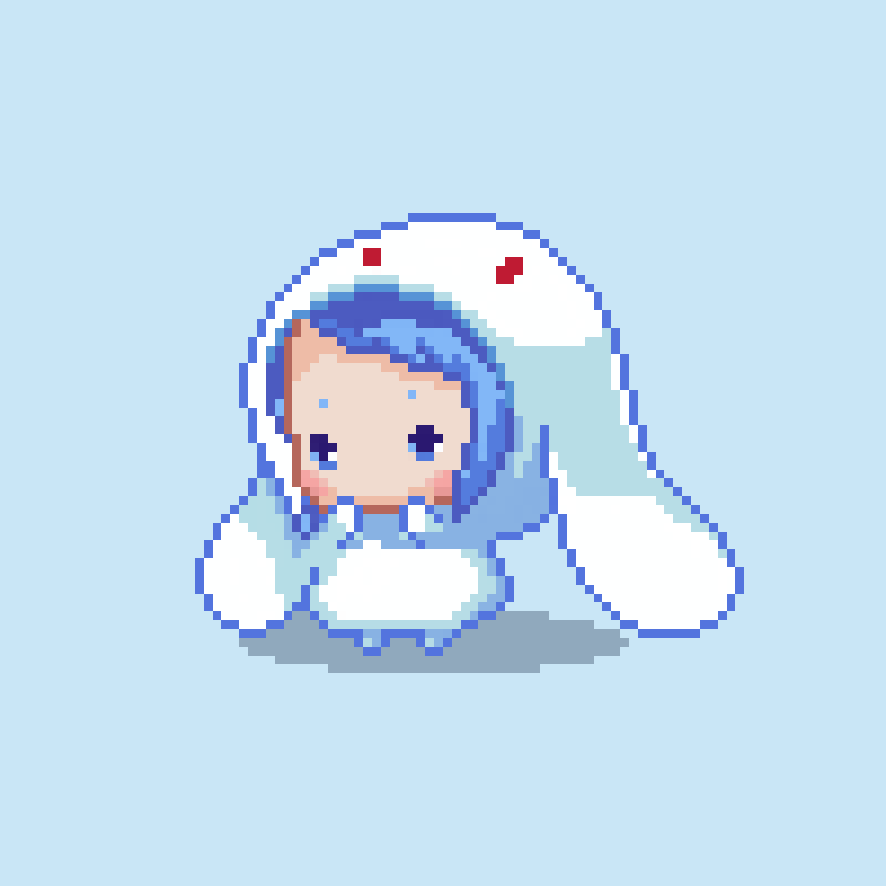 1girl, absurdres, animal_costume, blue_background, blue_eyes, blue_hair, chibi, full_body