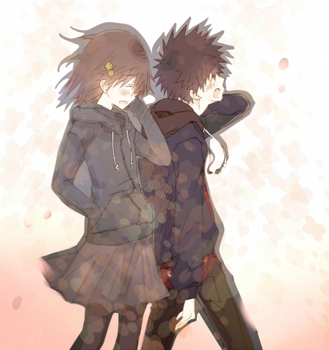 brown_hair, casual, closed_eyes, eyes_closed, hair_ornament, hairpin, hoodie, kamijou_touma