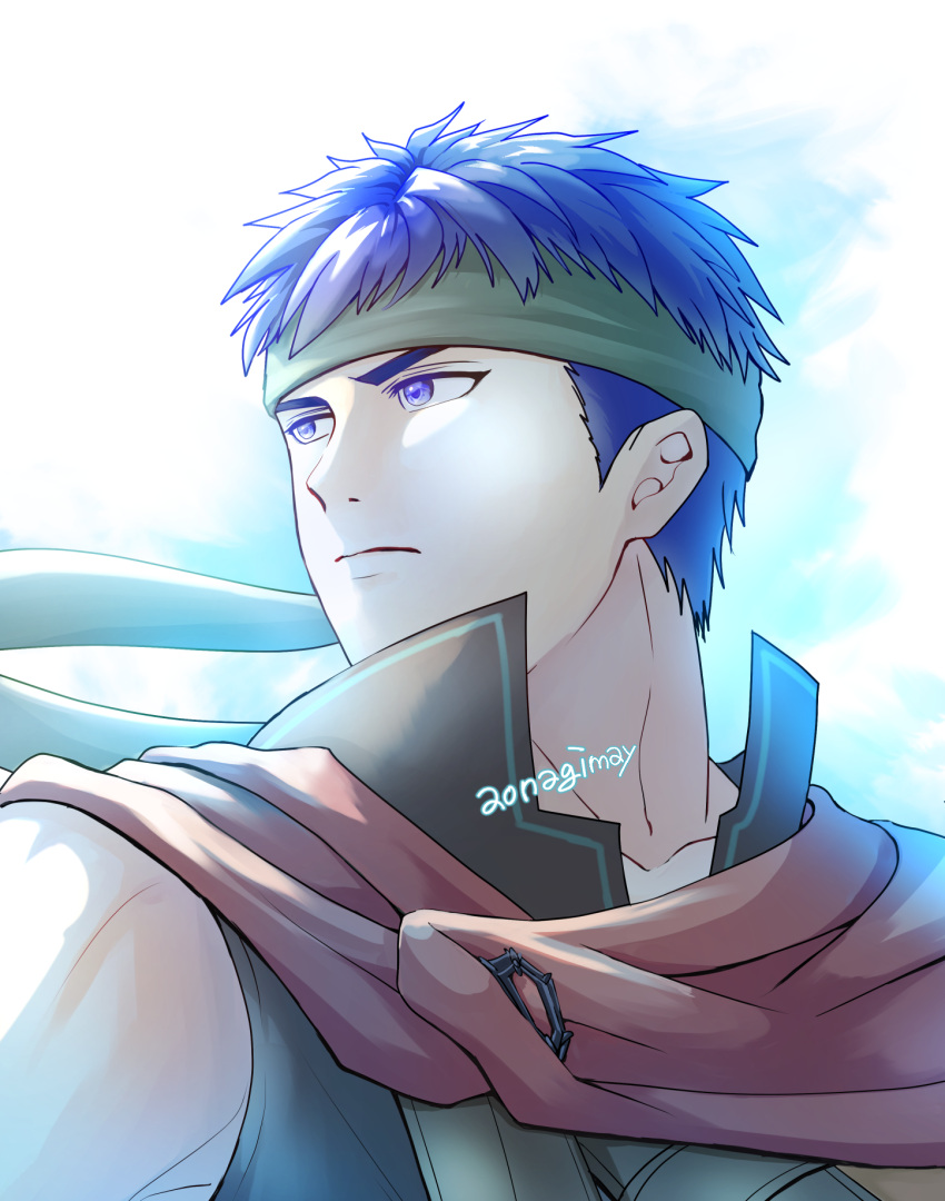 1boy, aonagimay, blue_eyes, blue_hair, closed_mouth, commentary_request, fire_emblem, fire_emblem:_radiant_dawn