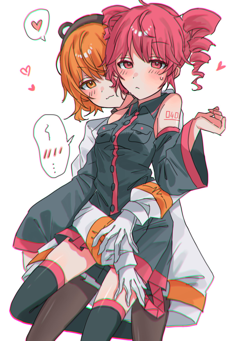 2girls, :<, :3, a.i._voice, absurdres, adachi_rei, ahoge, amatukimahoro