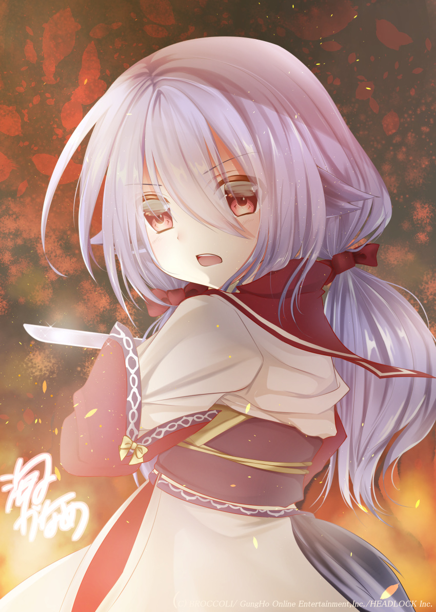 1girl, absurdres, ainu_clothes, akari_(eco), artist_name, blue_hair, bow, capelet