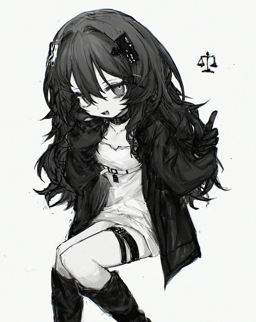 1girl, boots, choker, cirsium_(lavender_quartz), collarbone, dress, feet_out_of_frame, gloves