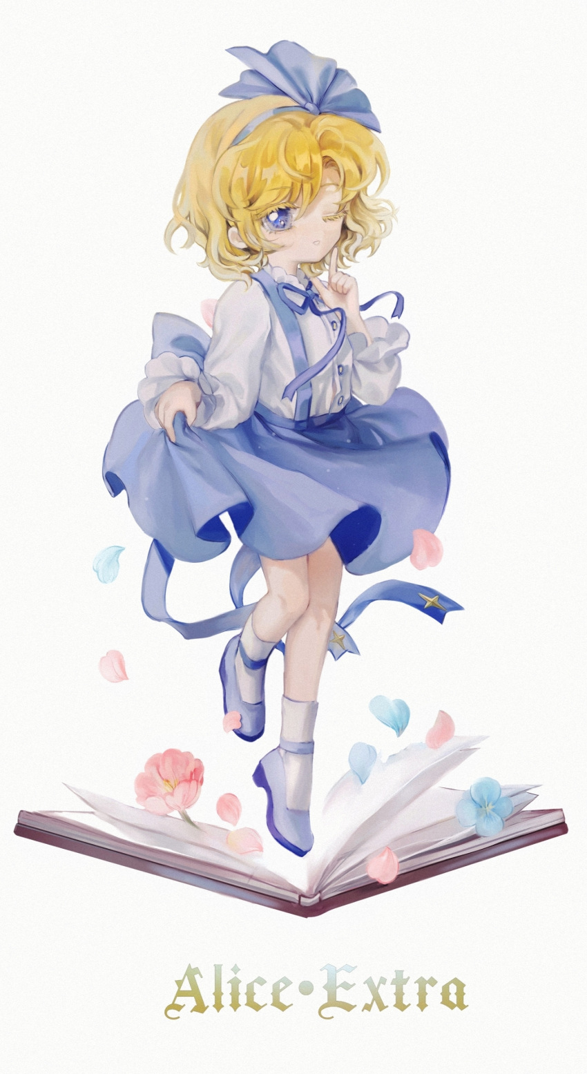 1girl, absurdres, alice_margatroid, alice_margatroid_(pc-98), back_bow, blonde_hair, blue_bow, blue_eyes