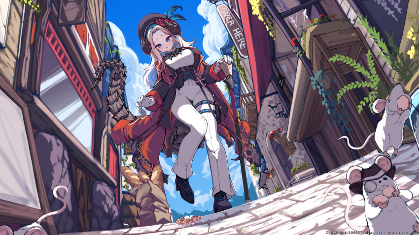 1girl, absurdres, belt, beret, black_shoes, blonde_hair, blue_eyes, borrowed_character