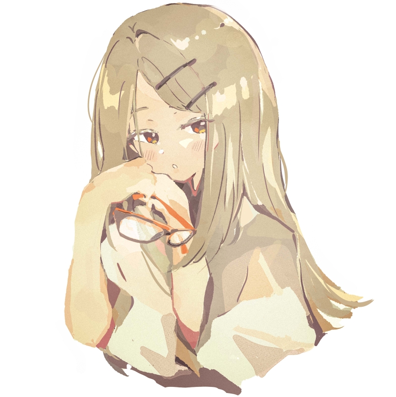 1girl, :o, blonde_hair, blush, colored_eyelashes, commentary, cropped_torso, dated_commentary