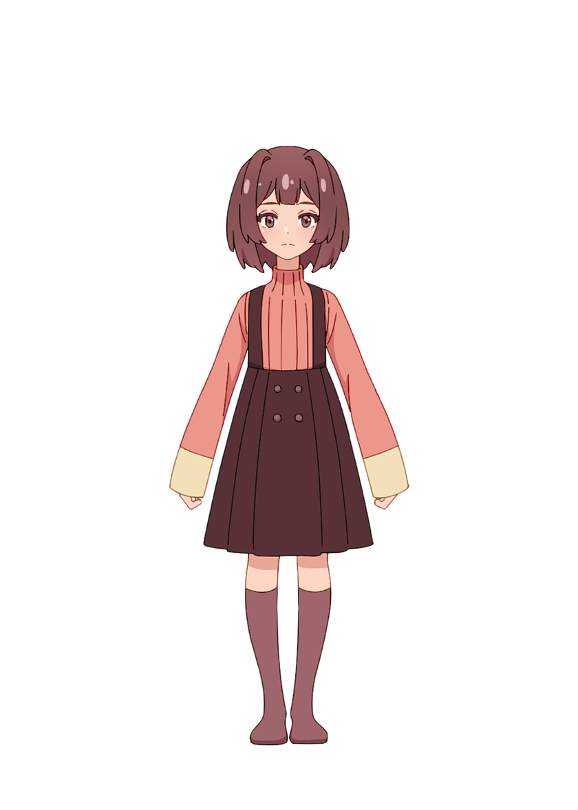 1girl, anime_coloring, arima_ryouta, child, clenched_hands, closed_mouth, full_body, hair_intakes, looking_at_viewer, mayonaka_punch, official_art, pink_eyes, pink_hair, pink_skirt, pink_socks, pink_sweater, pleated_skirt, sakura_(mayonaka_punch), shirt, short_hair, simple_background, skirt, sleeves_past_fingers, sleeves_past_wrists, socks, solo, standing, suspender_skirt, suspenders, sweater, transparent_background, turtleneck, turtleneck_sweater