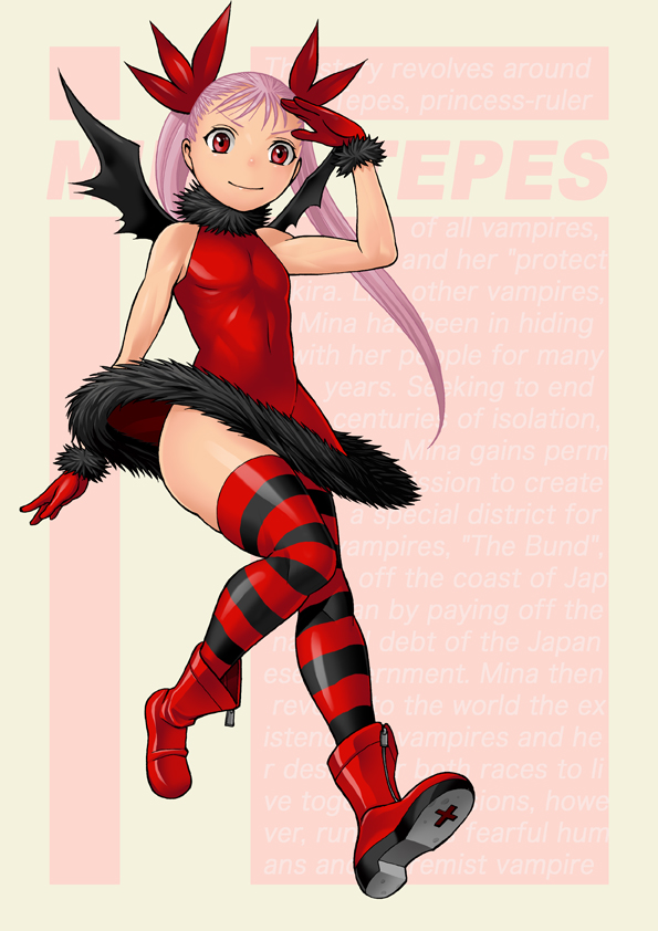 1girl, boots, dance_in_the_vampire_bund, flat_chest, gloves, long_hair, mina_tepes, nozomu_tamaki