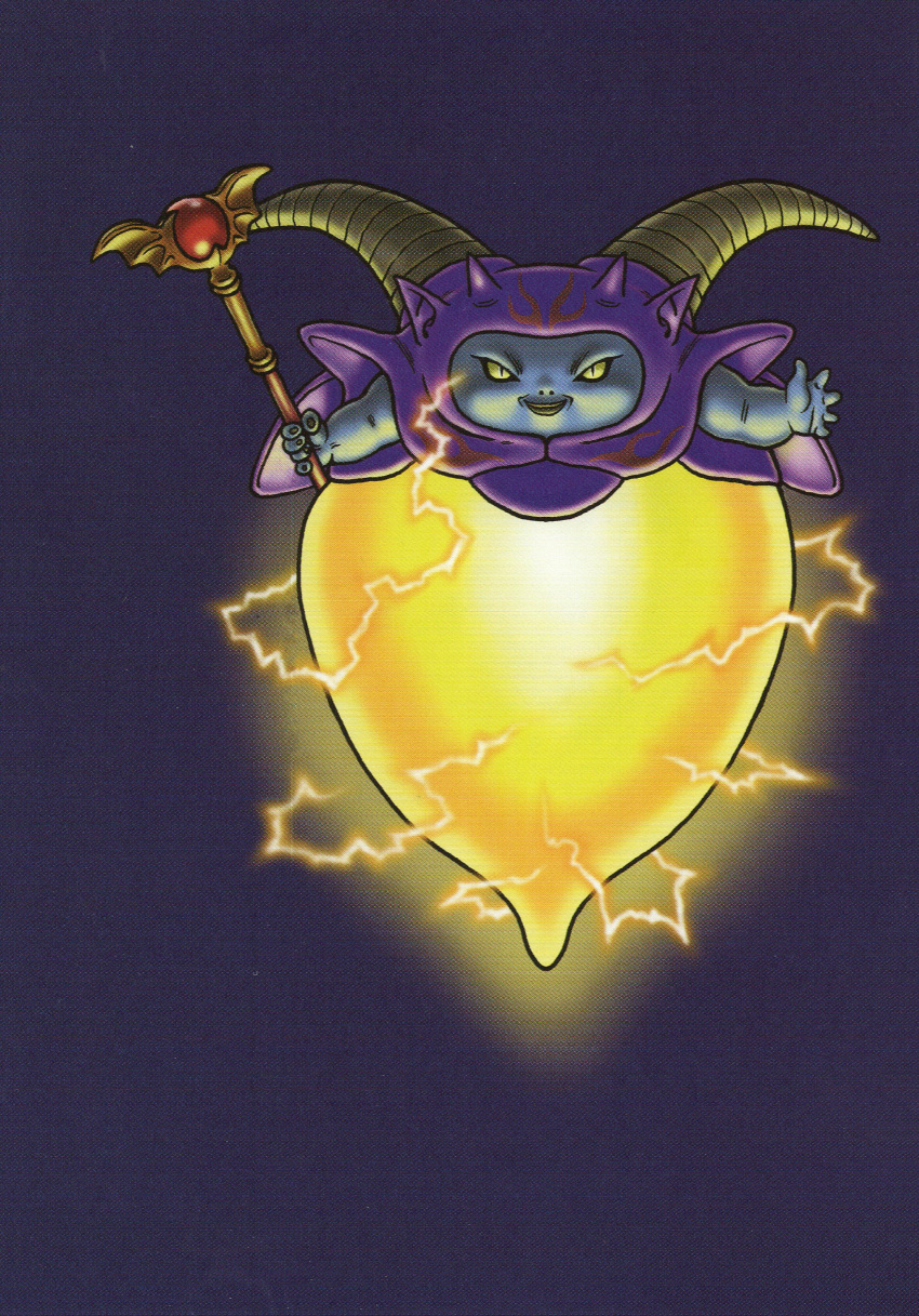 1boy, absurdres, blue_skin, colored_sclera, colored_skin, dragon_quest, dragon_quest_viii, gem