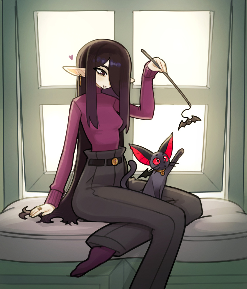 1girl, absurdres, animal_ears, bat_ears, bat_wings, belt, belt_buckle, black_belt