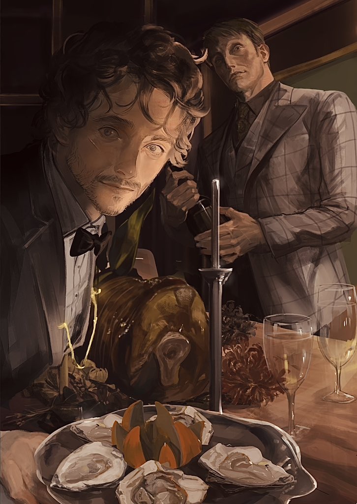 2boys, alcohol, beard_stubble, black_bow, black_bowtie, black_jacket, black_shirt, bottle