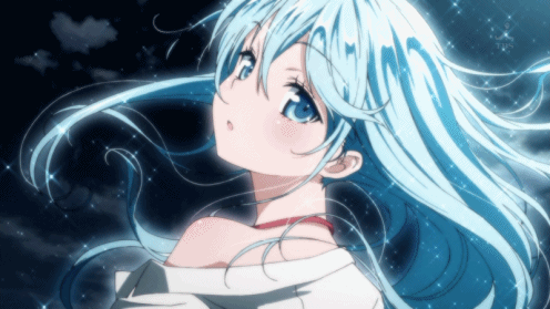 ahoge, animated, animated_gif, blue_eyes, blue_hair, denpa_onna_to_seishun_otoko, gif, hachi_shoku