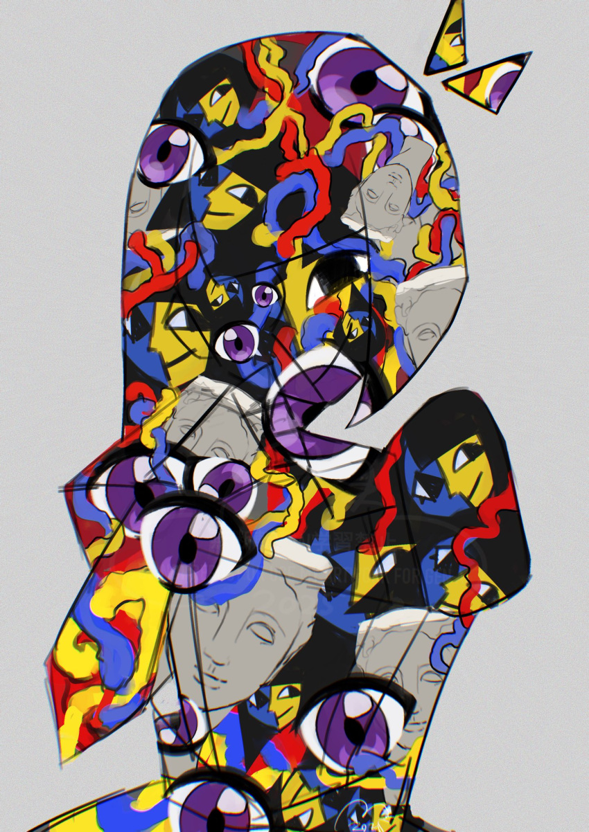 black_hair, blue_skin, blunt_bangs, closed_mouth, colored_skin, ena_(ena), ena_(series), ena_(web_series)