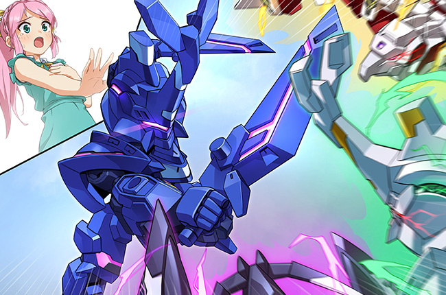 1girl, anima_gear, aqua_dress, aqua_eyes, arms_guillotecker_abyss, artificial_eye, aura, braid