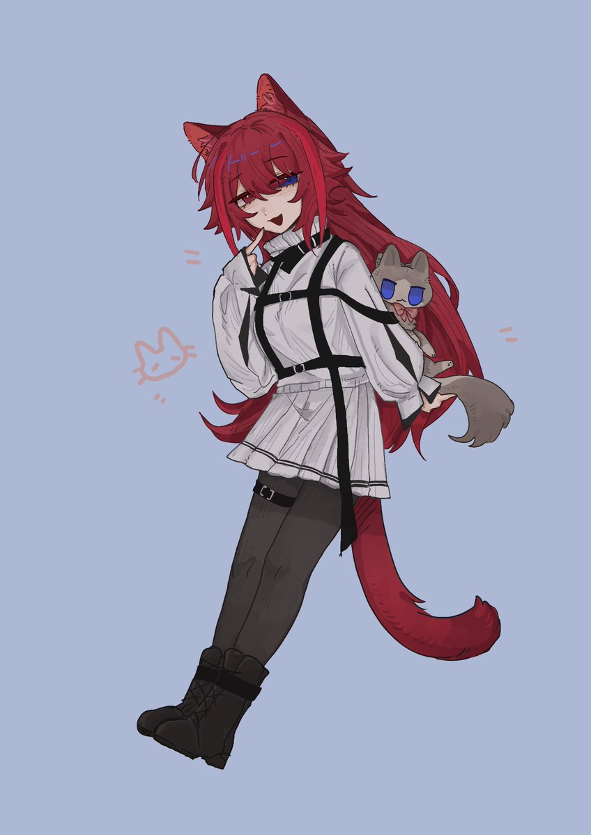 1girl, :3, :d, ???_(assault_lily), animal, animal_ear_fluff, animal_ears, animalization