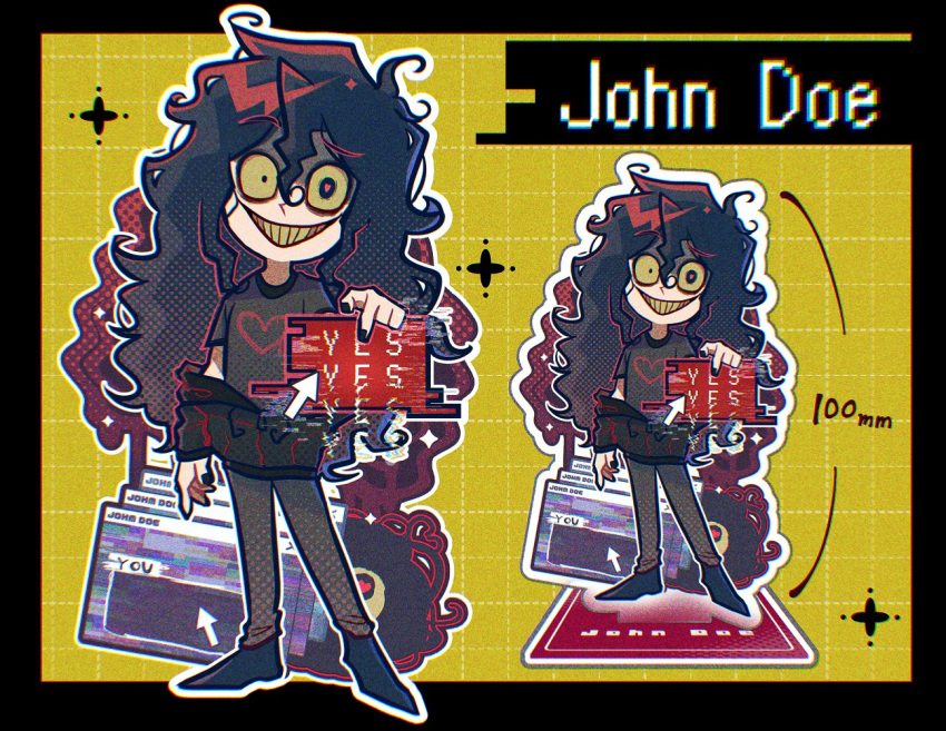 1boy, black_border, black_hair, black_jacket, black_shirt, border, character_name, colored_sclera