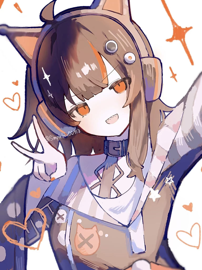 1girl, ahoge, animal_ear_headphones, animal_ears, black_choker, brown_hair, cat_ear_headphones, choker