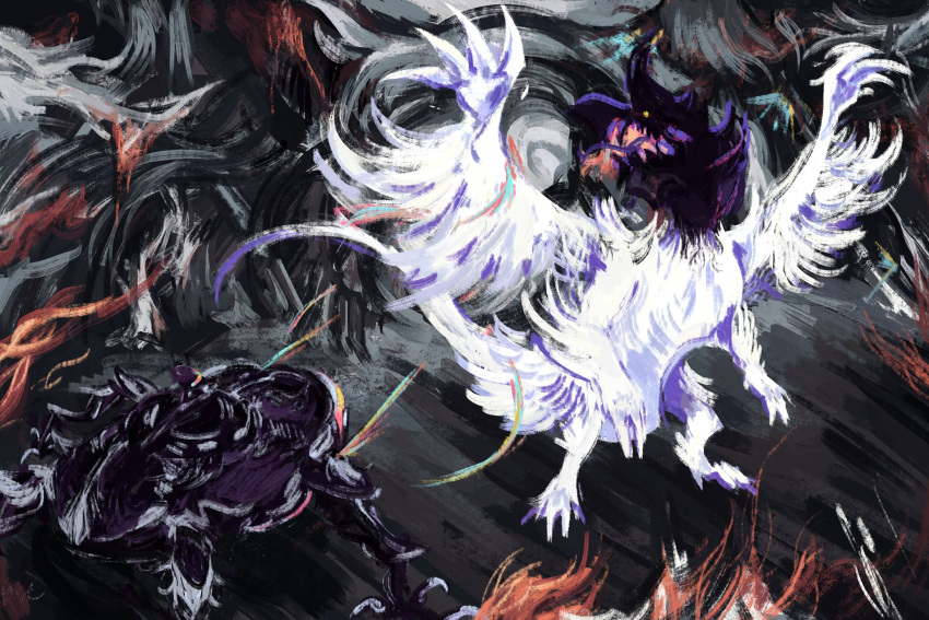 dragon, final_fantasy, final_fantasy_xiv, gandalfsoda, highres, monster_hunter_(series), monster_hunter_wilds, non-humanoid_robot, omega_(final_fantasy), omega_planetes, robot, zoh_shia