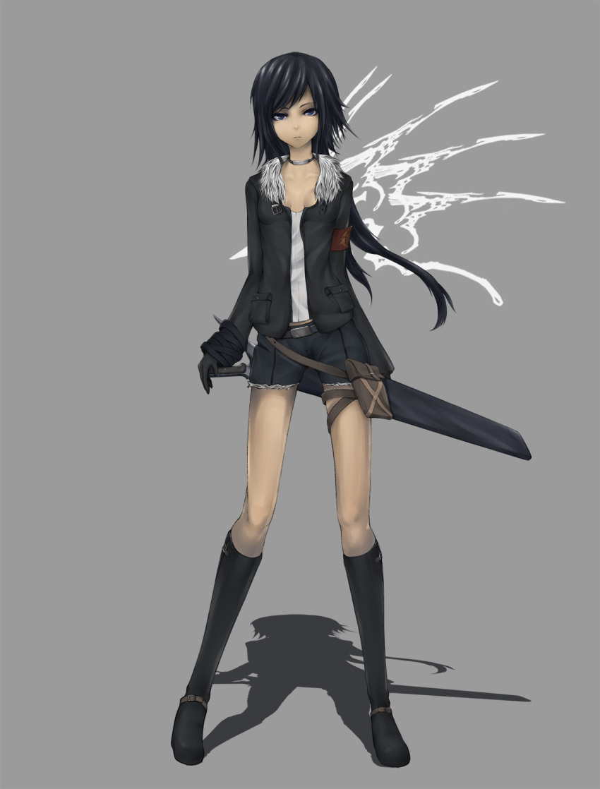 black_hair, blue_eyes, boots, breasts, female, final_fantasy, final_fantasy_viii, genderswap