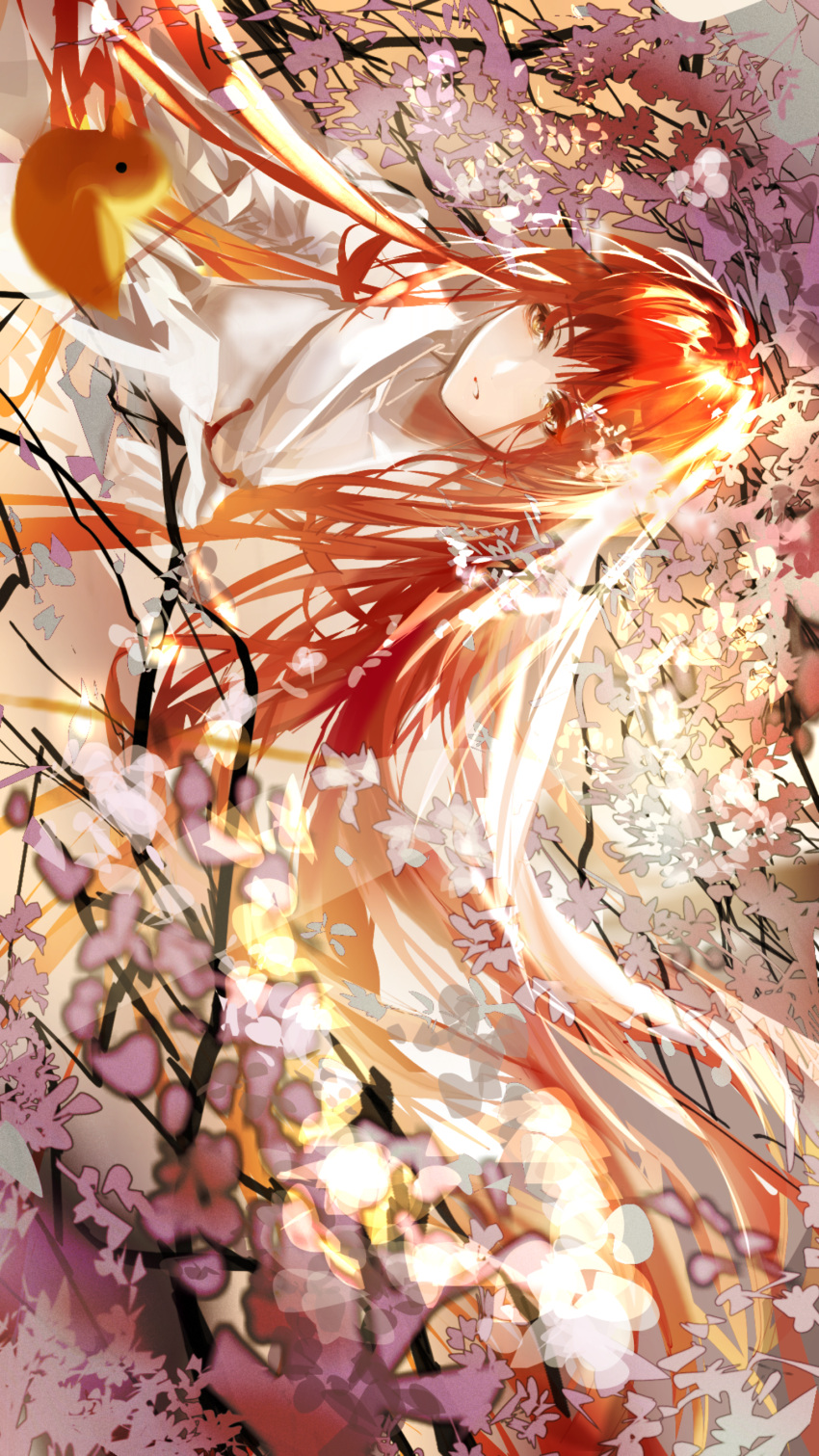 1girl, absurdres, cherry_blossoms, guikong560, highres, japanese_clothes, long_hair, open_mouth