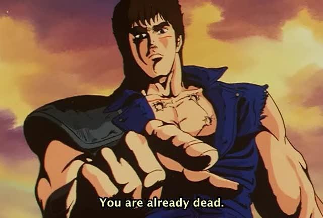 1boy, 1girl, 2boys, abs, anime_screenshot, armor, artist_name, bandages, bare_shoulders, beard, belt, big_dipper, black_eyes, black_hair, blood, blood_on_face, blue_eyes, blush, bracelet, brown_eyes, brown_hair, character_name, clenched_hand, closed_mouth, clouds, cloudy_sky, collarbone, constellation, copyright_name, cosplay, dark-skinned_male, dark_skin, dated, day, dougi, earrings, english_text, facial_hair, facial_mark, fighting_stance, fingerless_gloves, fingernails, gloves, glowing, grin, hara_tetsuo_(style), headband, hokuto_hyakuretsu_ken, hokuto_no_ken, hokuto_no_ken:_shinpan_no_sousousei_kengou_retsuden, hokuto_ujou_hagan_ken, holding, i_don't_have_a_single_regret_in_my_life, injury, jacket, jagi, japanese_clothes, jewelry, kenshiro, kenshiro_(cosplay), lips, long_hair, looking_at_viewer, m.u.g.e.n, male_focus, man_face, manly, multiple_boys, muscular, muscular_male, mustache, necklace, non-web_source, open_mouth, original, outdoors, parody, parted_lips, pectorals, ponytail, raoh_(hokuto_no_ken), rapid_punches, realistic, red_eyes, resident_evil, ryu_(street_fighter), say_my_name, scar, scar_on_face, seitei_jujiryou, serious, shirt, short_hair, shoulder_pads, sideburns, signature, simple_background, sky, sleeveless, smile, smoke, solo, soukoku_no_garou_-_hokuto_no_ken_rei_gaiden, spiky_hair, street_fighter, stubble, style_parody, tank_top, tattoo, teeth, the_king_of_fighters, toki_(hokuto_no_ken), tongue, topless_male, torn_clothes, upper_body, watermark, weapon, wristband, yellow_eyes, you_are_already_dead