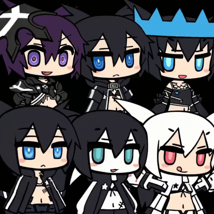 1girl, 264lino1, animated, animated_gif, bikini, black_coat, black_hair, black_rock_shooter