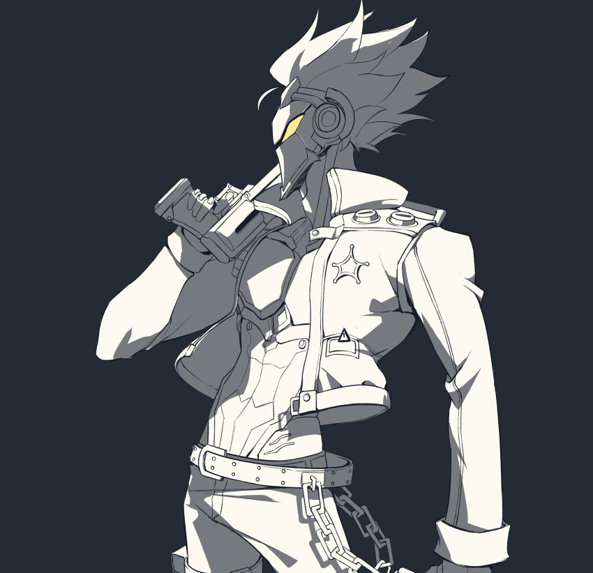 1boy, abs, absurdres, arm_up, bare_pectorals, belt, belt_buckle, billy_kid