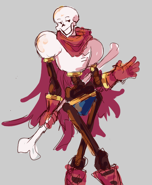 1boy, 2025, 2d, amorthlen, armor, blue_shorts, bone, boots