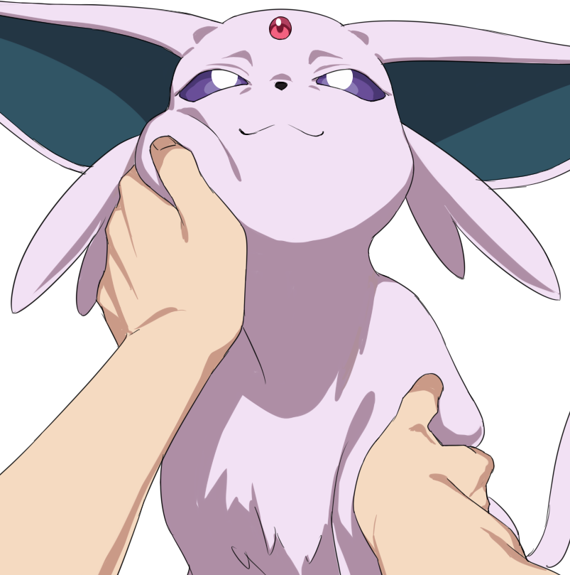 1other, :3, animal_focus, closed_mouth, espeon, forehead_jewel, looking_at_viewer, neonveov