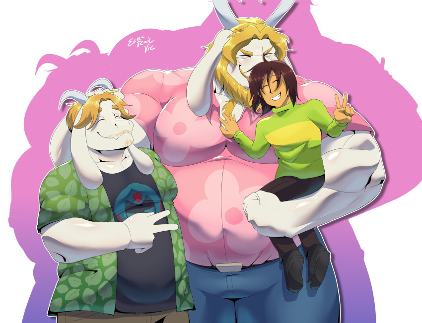 1other, 2boys, absurdres, asgore_dreemurr, asriel_dreemurr, beard, belt, blonde_hair