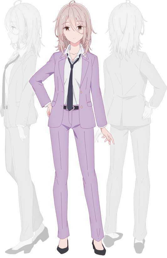 3girls, ahoge, anime_coloring, back, belt, black_belt, black_necktie, black_shoes