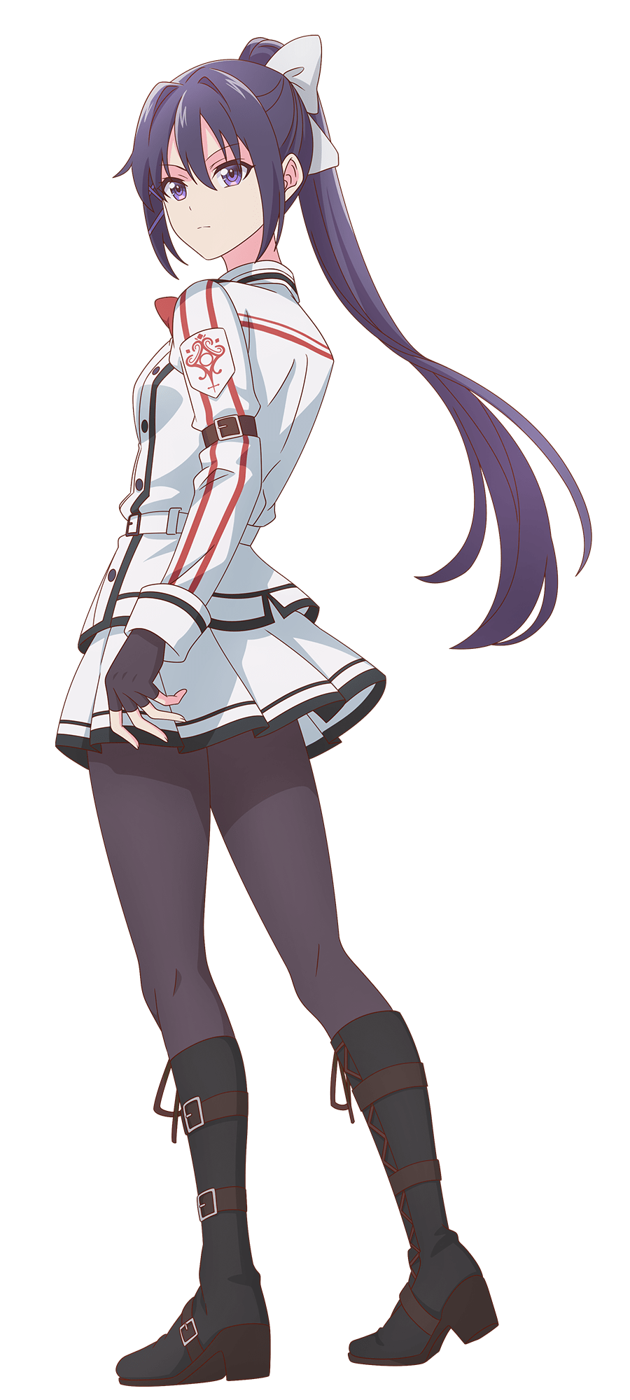 1girl, anime_coloring, arm_belt, back, belt, black_boots, black_gloves, black_pantyhose