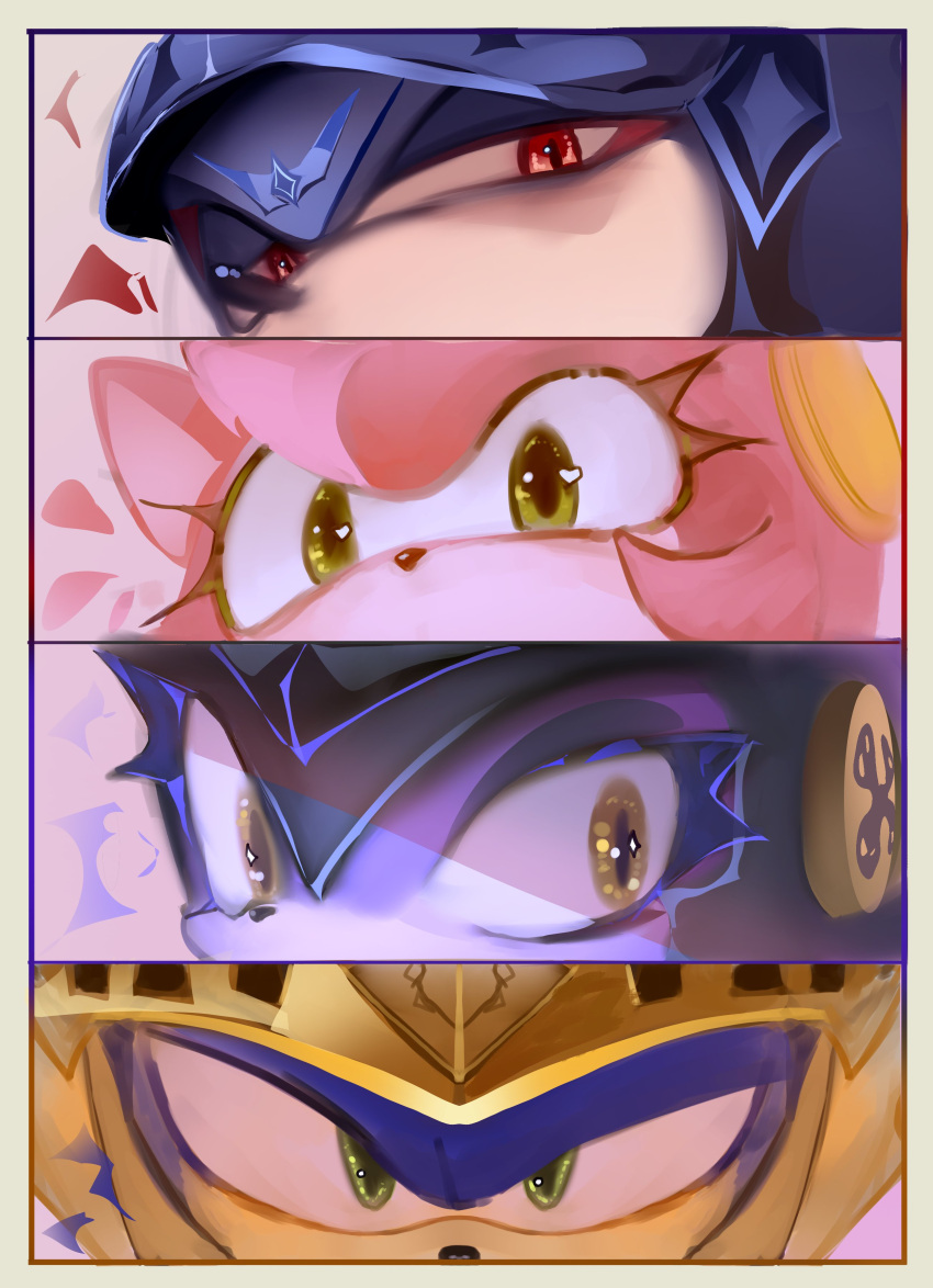 2boys, 2girls, absurdres, amy_rose, armor, black_fur, blaze_the_cat, blue_fur