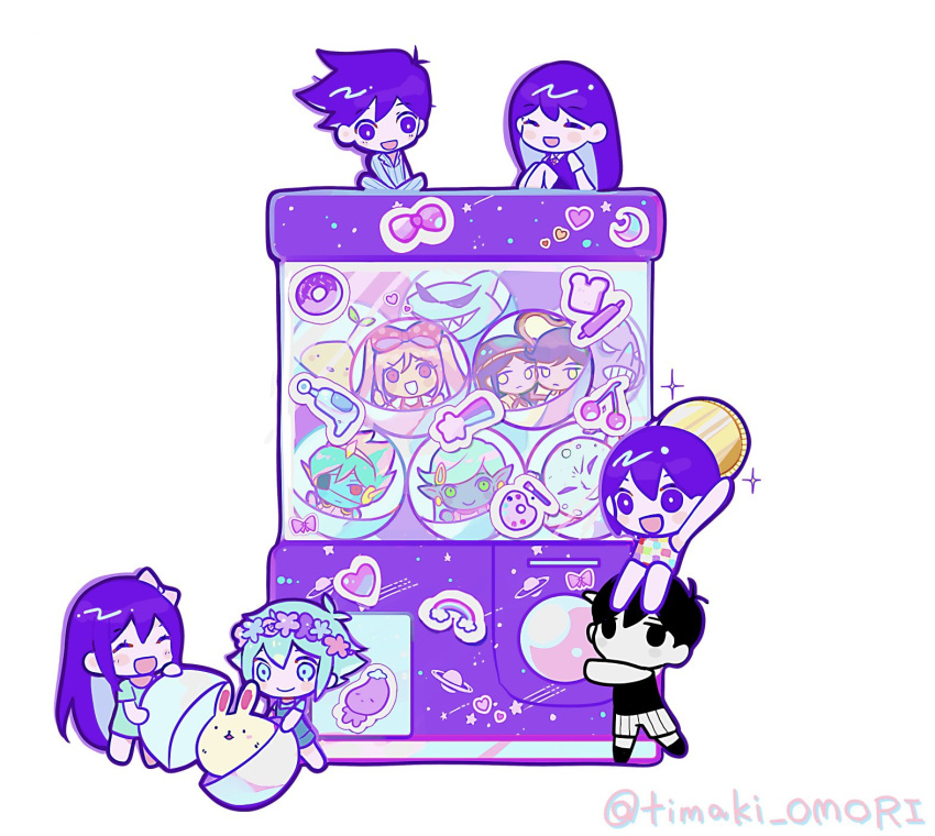 4girls, 6+boys, :d, \o/, ^_^, absurdly_long_hair, antenna_hair, aqua_eyes
