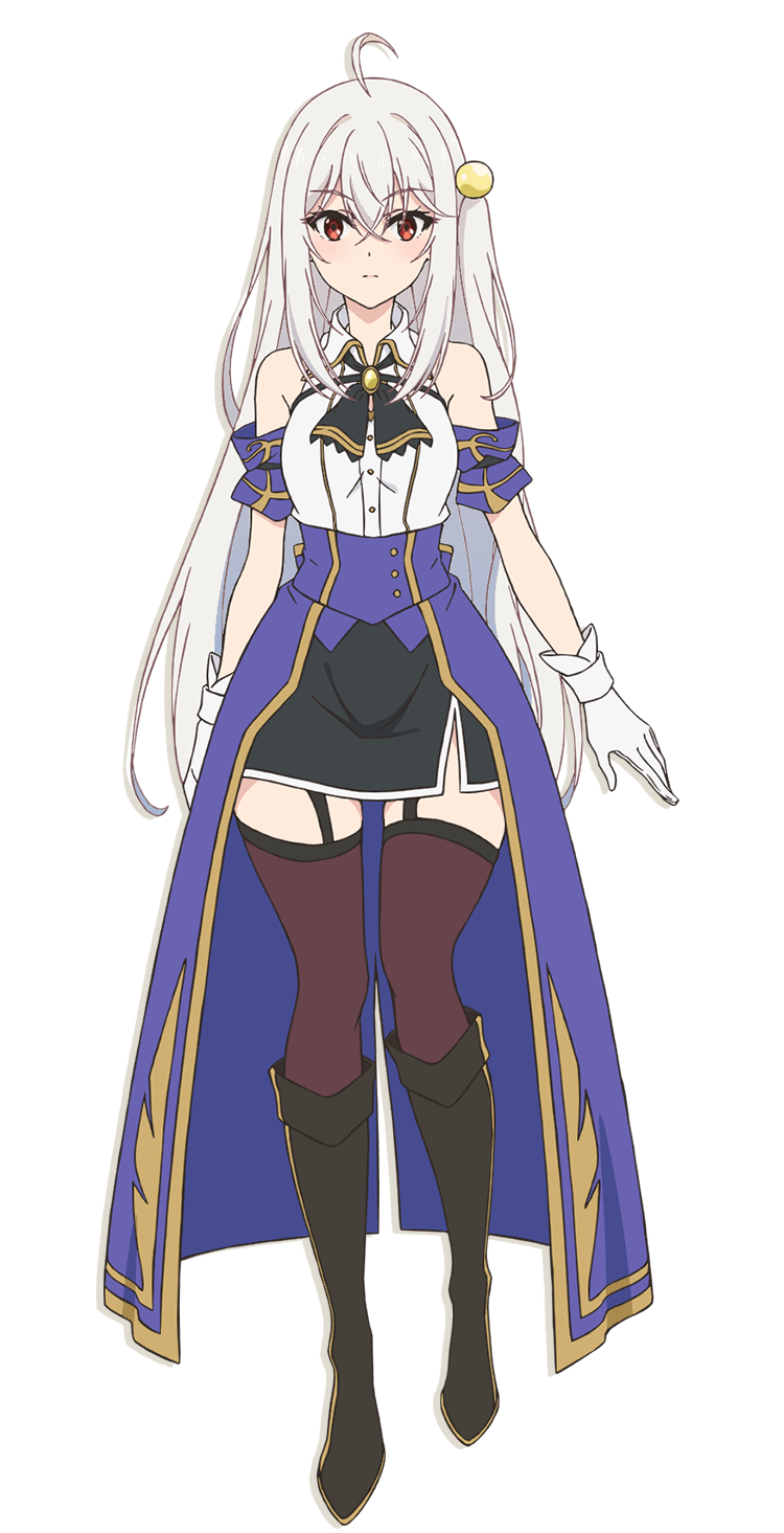 1girl, ahoge, anime_coloring, ascot, bare_shoulders, black_ascot, black_boots, black_skirt