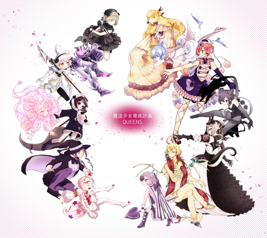 6+girls, armor, armor_arlie, black_hair, blonde_hair, blue_hair, bluebell_candy, dark_cutie