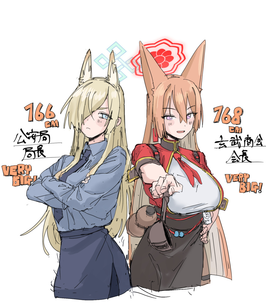 animal_ear_fluff, animal_ears, blonde_hair, blue_archive, blue_eyes, blue_halo, blush, breasts