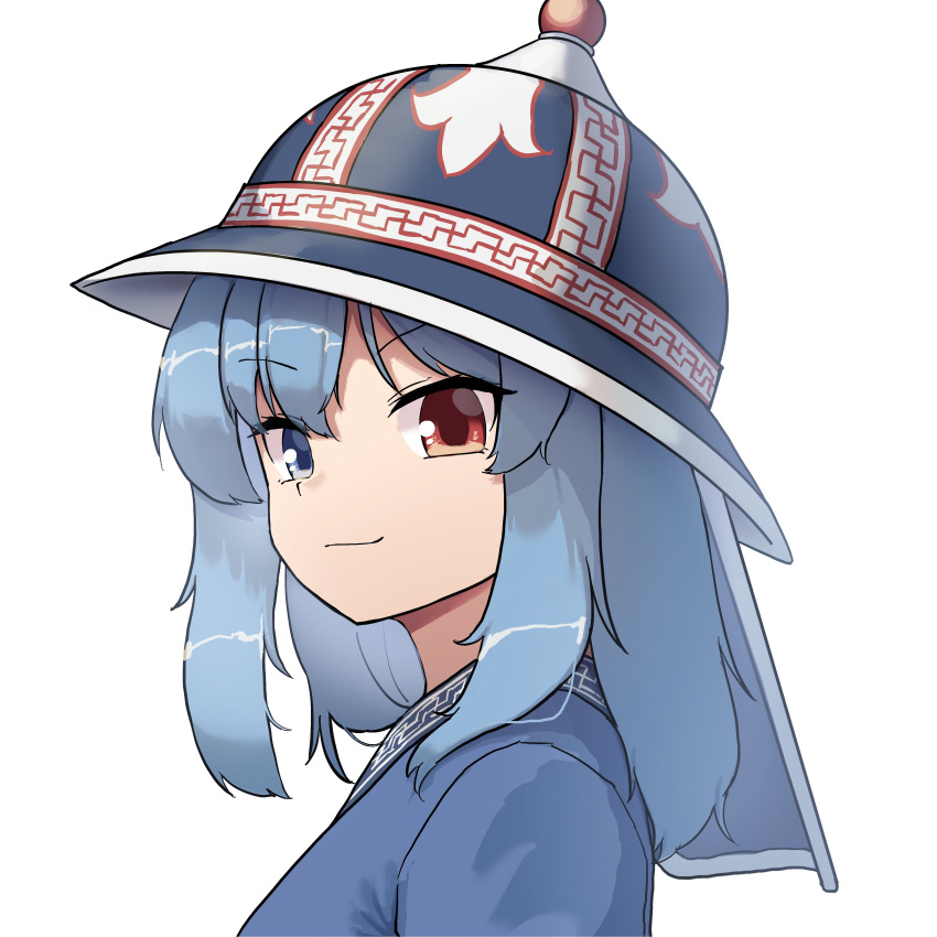 1girl, absurdres, allcy49, alternate_costume, alternate_headwear, blue_eyes, blue_hair, blue_hat