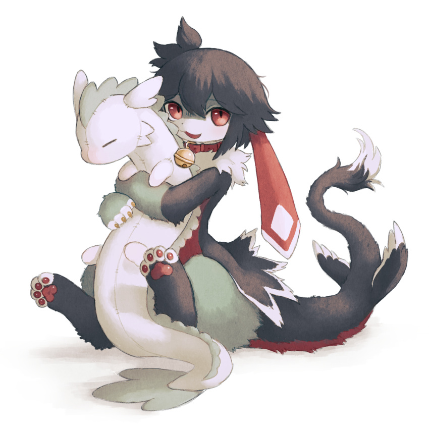 1other, animal_ears, animal_feet, animal_hands, black_fur, black_tail, body_fur, dragon