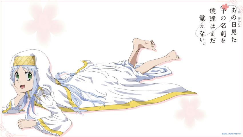barefoot, blue_hair, crossover, highres, honma_meiko, index, jigoku_inu, long_hair