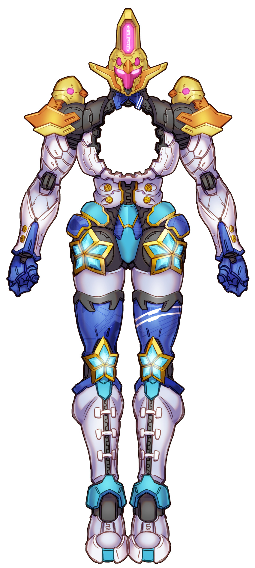 absurdres, armor, chaki_(teasets), commentary_request, full_body, glowing, glowing_eyes, helesta_armor