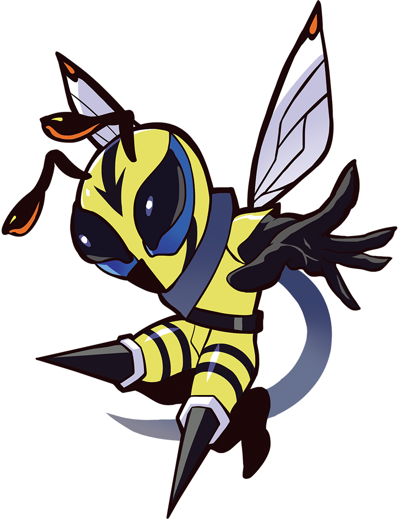 anime_coloring, antennae, archived_source, arrow_(symbol), arthropod_boy, bee_boy, bee_wings, black_boots, black_eyes, black_gloves, black_mask, blue_scarf, boots, crazy_raccoon, elbow_gloves, ess_(crazy_raccoon), facing_viewer, full_body, gloves, gradient_scarf, gradient_wings, grey_wings, horizontal-striped_clothes, horizontal-striped_pants, insect_wings, knee_pads, mismatched_mask, multicolored_wings, no_pupils, official_art, open_hand, pants, puppeteer7777, scarf, second-party_source, shirt, solo, spiked_kneepads, striped_clothes, striped_pants, tachi-e, thick_lineart, transparent_background, wings, yellow_mask, yellow_pants, yellow_shirt, yellow_sleeves