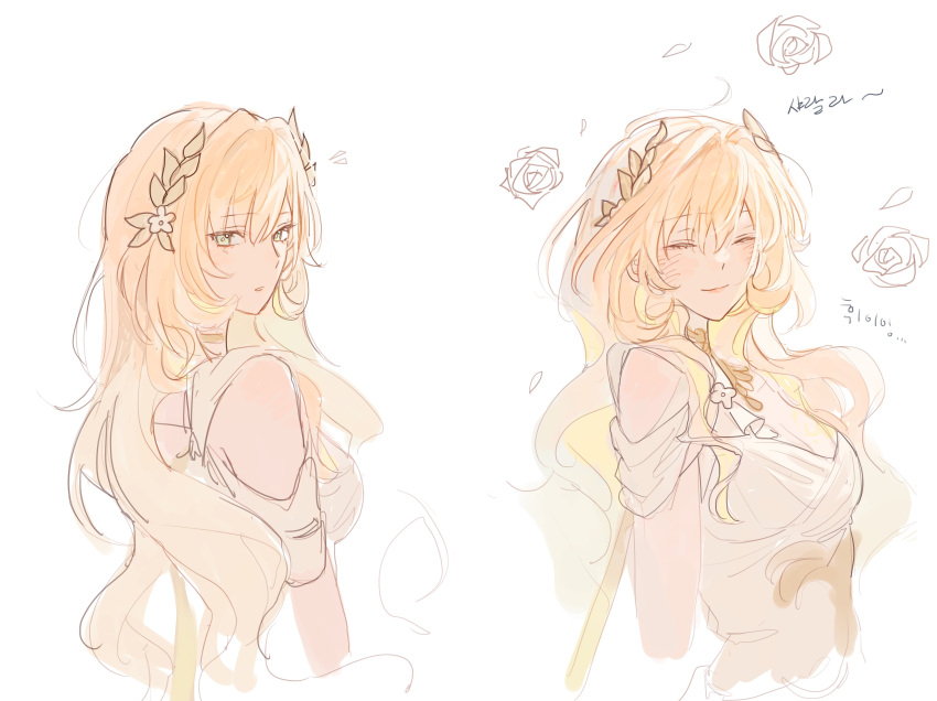 1girl, absurdres, aglaea_(honkai:_star_rail), alternate_hair_length, alternate_hairstyle, back, back_cutout, bare_shoulders