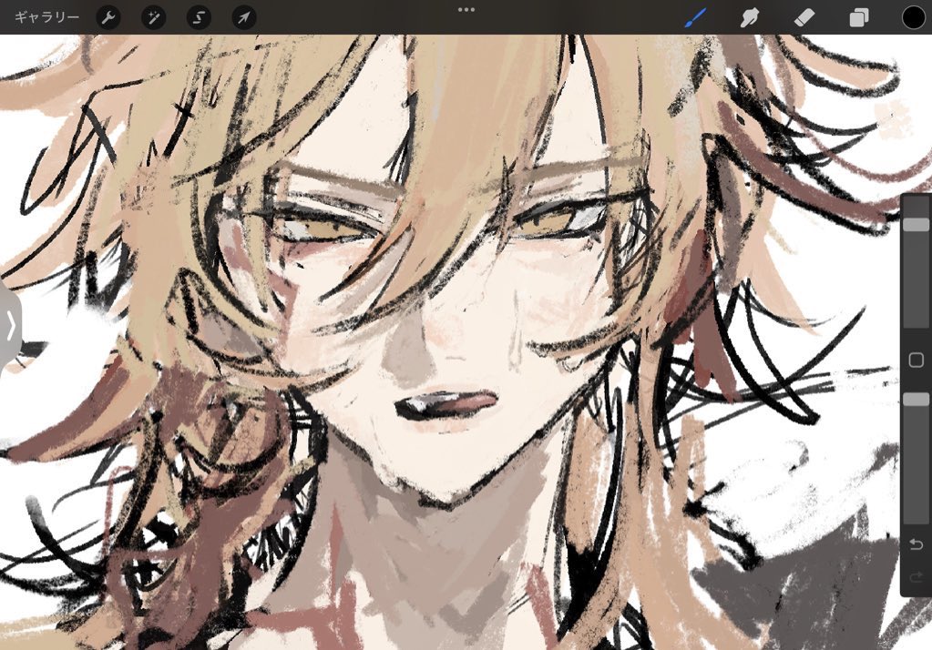 1boy, art_program_in_frame, blonde_hair, commentary, double-parted_bangs, hair_between_eyes, hashtag-only_commentary, honkai:_star_rail